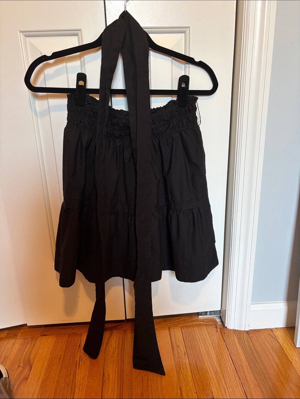 Anthropologie Black Tiered Mini Skirt